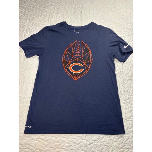 Nike Navy Blue NFL Chicago Bears Dry-fit Athletic Cut Tshirt size large - Picture 1 of 8